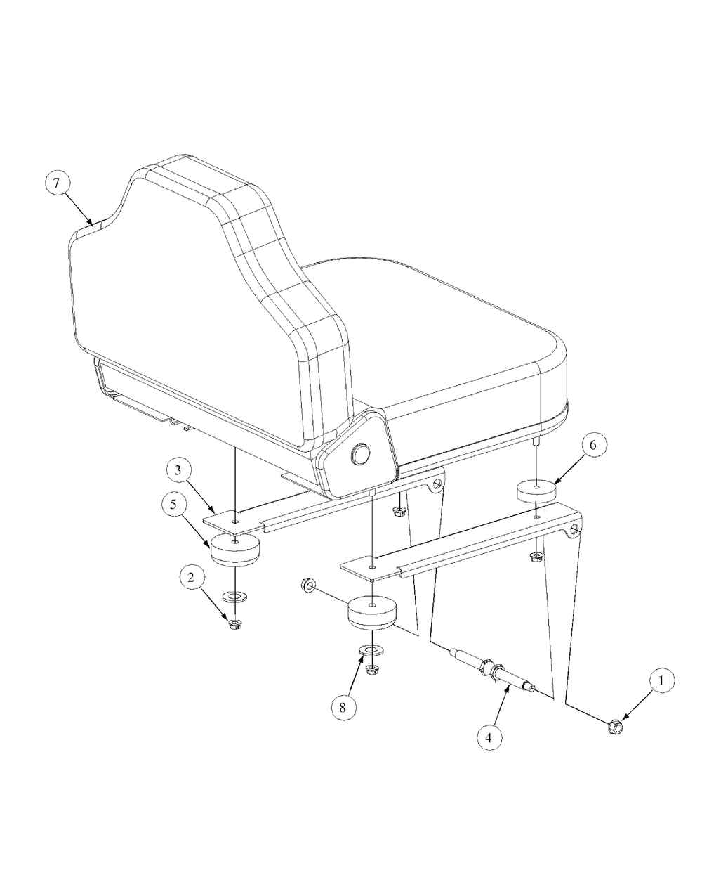 Seat Assembly Diagram and Parts List for M50-KHS 53AB5BBP750-23HP-OHV Cub Cadet Lawn Tractor